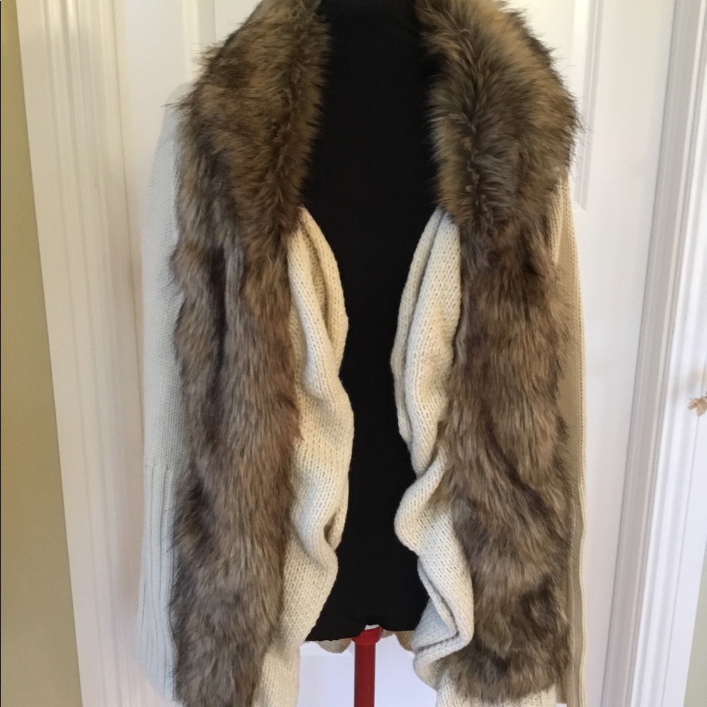 Venus Faux Fur Cardigan Sweater